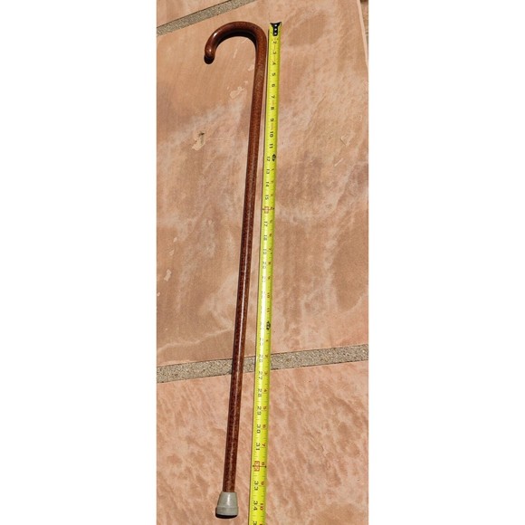 Unbranded Accessories Vintage Wooden Walking Stick Cane With Curved